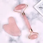 Rodillo Facial + Tabla Gua Sha - Set de masaje facial 2 en 1 incluye rodillo y piedra Gua Sha, ideales para mejorar la circulación (1)
