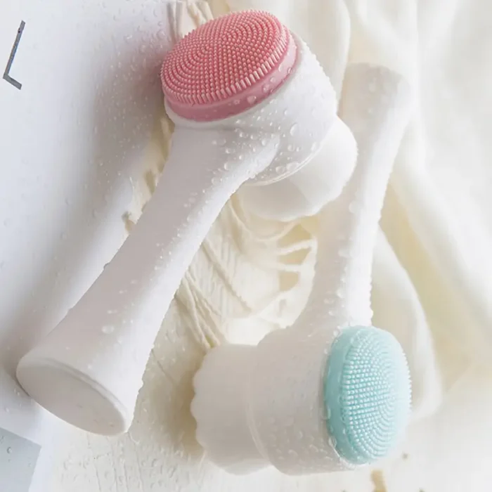 cepillo facial de silicona, cepillo de limpieza facial, cepillo exfoliante rostro, cepillo masajeador facial, cepillo doble cara facial, limpieza (3)