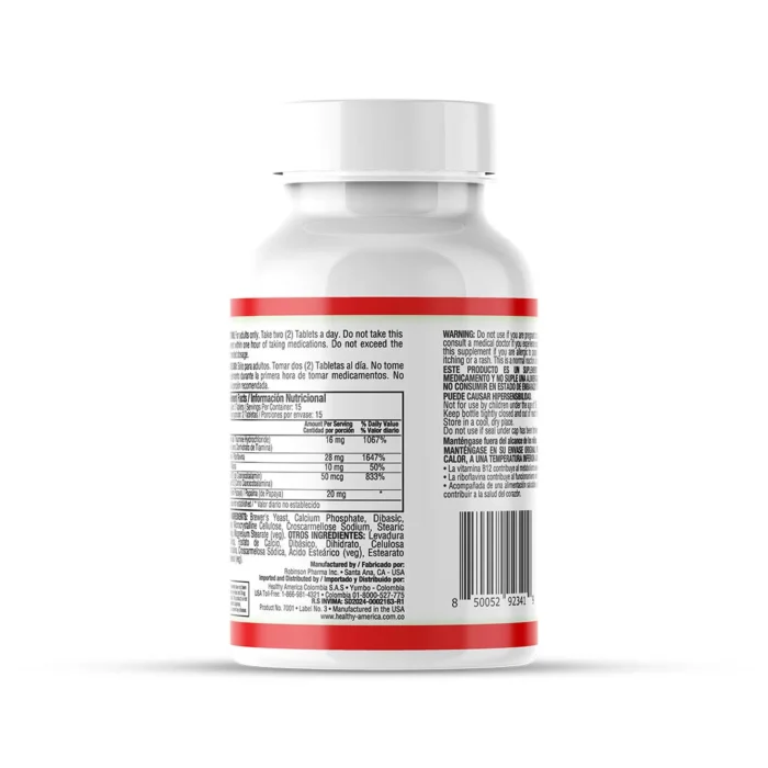 COMPLEJO B CON B13 - 30 TABLETAS - SUPLEMENTO NUTRICIONAL en Colombia - Vista lateral