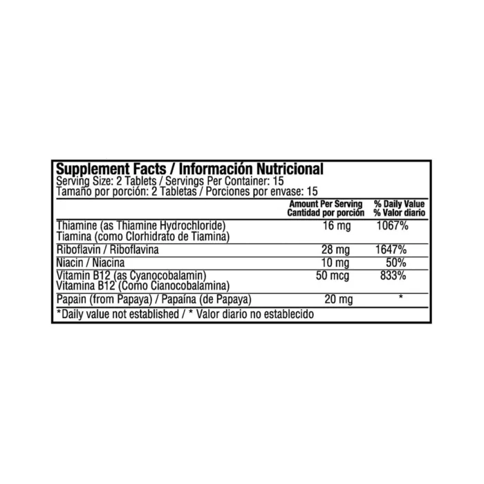 COMPLEJO B CON B13 - 30 TABLETAS - SUPLEMENTO NUTRICIONAL en Colombia - Vista posterior