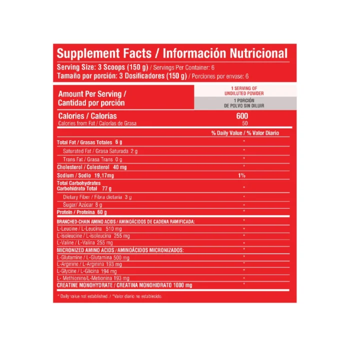 PROTEÍNAS BARBARUS EN POLVO + SHAKER - 910G en Colombia - Vista posterior