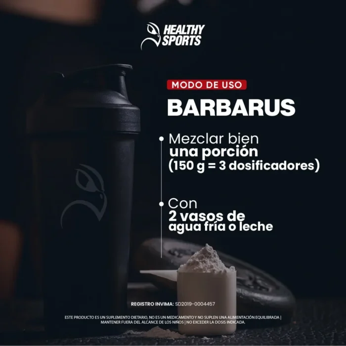 PROTEÍNA EN POLVO BARBARUS - 910G SABOR VAINILLA - SUPLEMENTO NUTRICIONAL en Colombia - Etiqueta de ingredientes