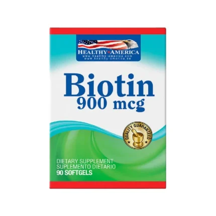 BIOTINA 900 MCG - 90 CÁPSULAS BLANDAS PARA EL BIENESTAR CAPILAR en Colombia - Vista frontal