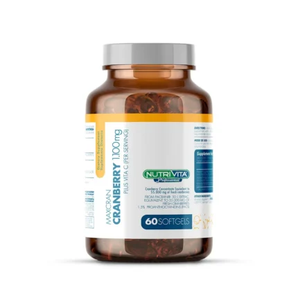 MAXCRAN CRANBERRY 1.100 MG CON VITAMINA C - 60 SOFTGELS - SUPLEMENTO NATURAL en Colombia - Vista frontal
