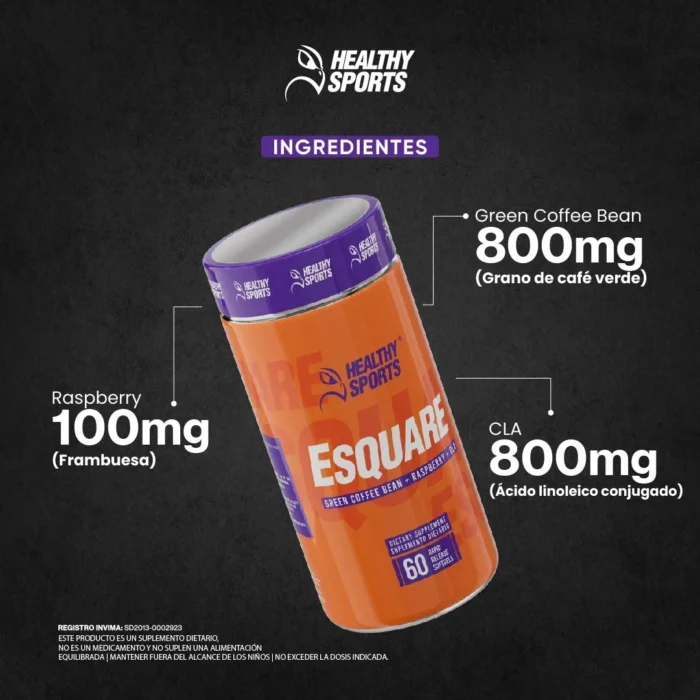 SUPLEMENTO ESQUARE - 60 CÁPSULAS BLANDAS PARA EL BIENESTAR METABÓLICO en Colombia - Vista posterior