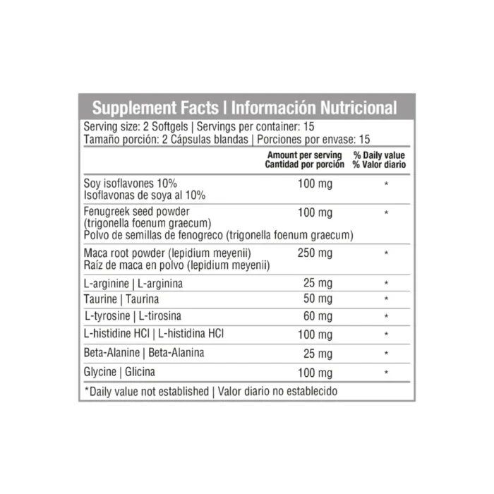 KAMADEVA SUPLEMENTO PARA SALUD MASCULINA - 30 SOFTGELS en Colombia - Vista posterior