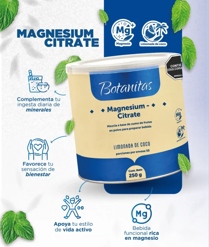 CITRATO DE MAGNESIO POLVO 250 G en Colombia - Vista posterior
