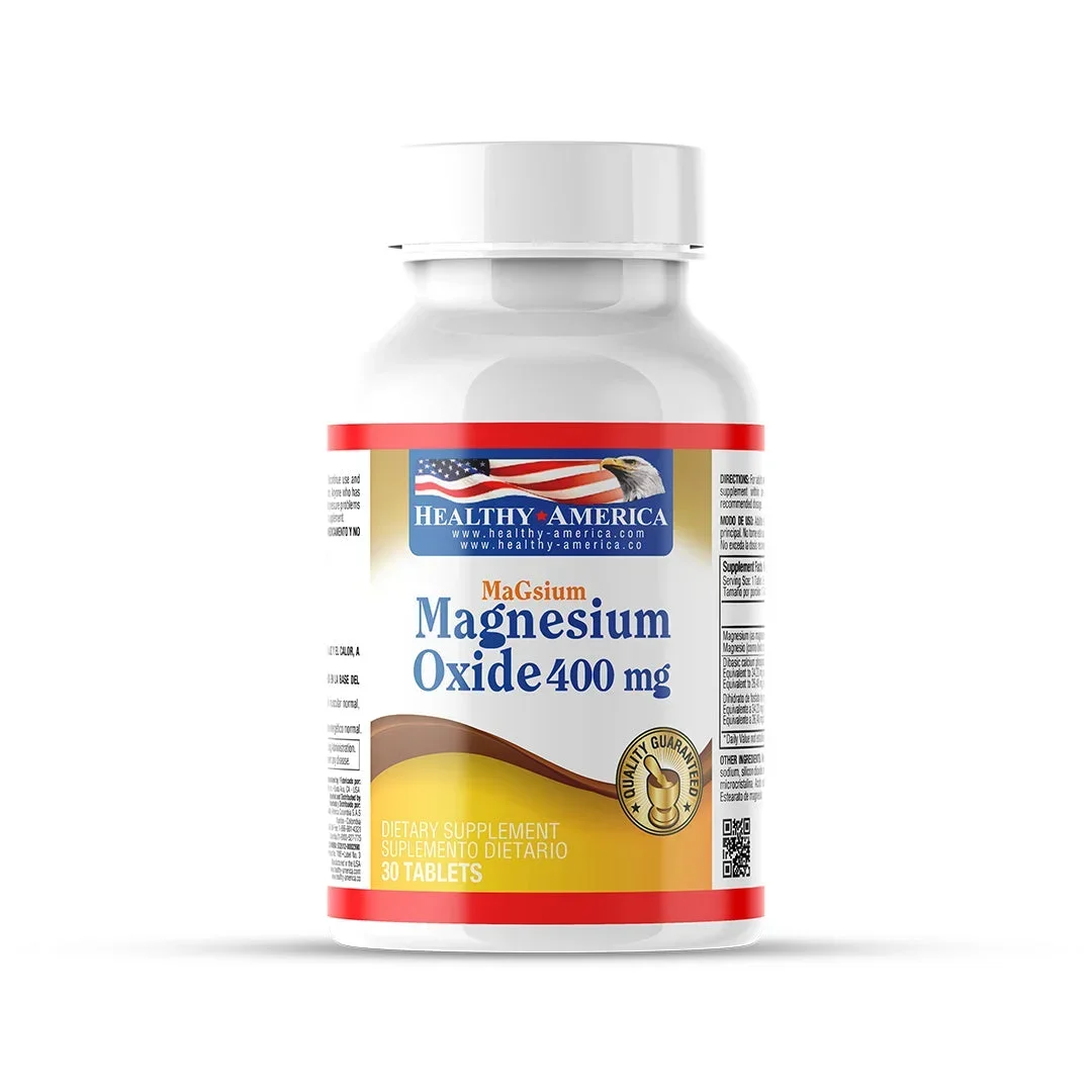 ÓXIDO DE MAGNESIO 400MG - 30 TABLETAS - SUPLEMENTO MINERAL PARA EL BIENESTAR ÓXIDO DE MAGNESIO 400MG - 30 TABLETAS - SUPLEMENTO MINERAL PARA EL BIENESTAR en Colombia - Vista frontal
