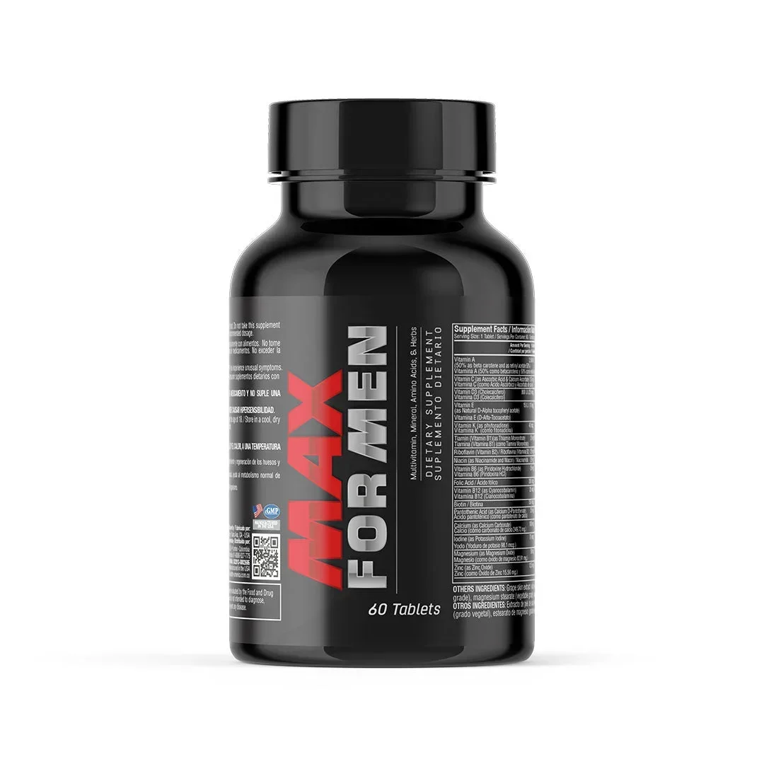MAX FOR MEN - SUPLEMENTO DIETARIO PARA HOMBRES - 60 TABLETAS MAX FOR MEN - SUPLEMENTO DIETARIO PARA HOMBRES - 60 TABLETAS en Colombia - Vista frontal
