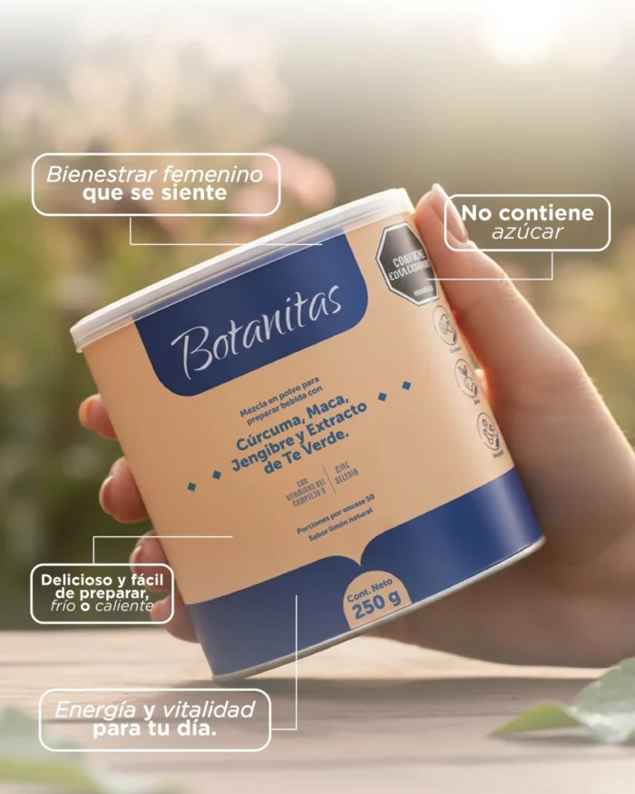 CÚRCUMA, MACA, JENGIBRE Y EXTRACTO DE TÉ VERDE en Colombia - Vista posterior