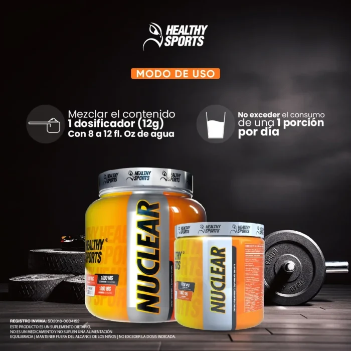 PRE ENTRENAMIENTO NUCLEAR - POLVO DE FRUTAS, 180G en Colombia - Etiqueta de ingredientes