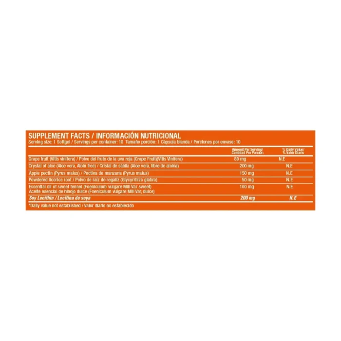 NUTRALAX - SUPLEMENTO DIGESTIVO EN CÁPSULAS BLANDAS en Colombia - Vista lateral