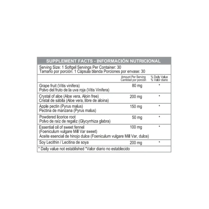 NUTRALAX SUPLEMENTO DIGESTIVO - 30 SOFTGELS en Colombia - Vista lateral
