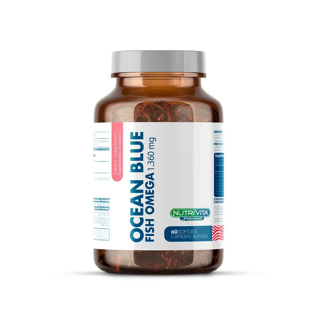 ACEITE DE PESCADO OCEAN BLUE 1360MG - SUPLEMENTO NUTRICIONAL EN CÁPSULAS ACEITE DE PESCADO OCEAN BLUE 1360MG - SUPLEMENTO NUTRICIONAL EN CÁPSULAS en Colombia - Vista frontal