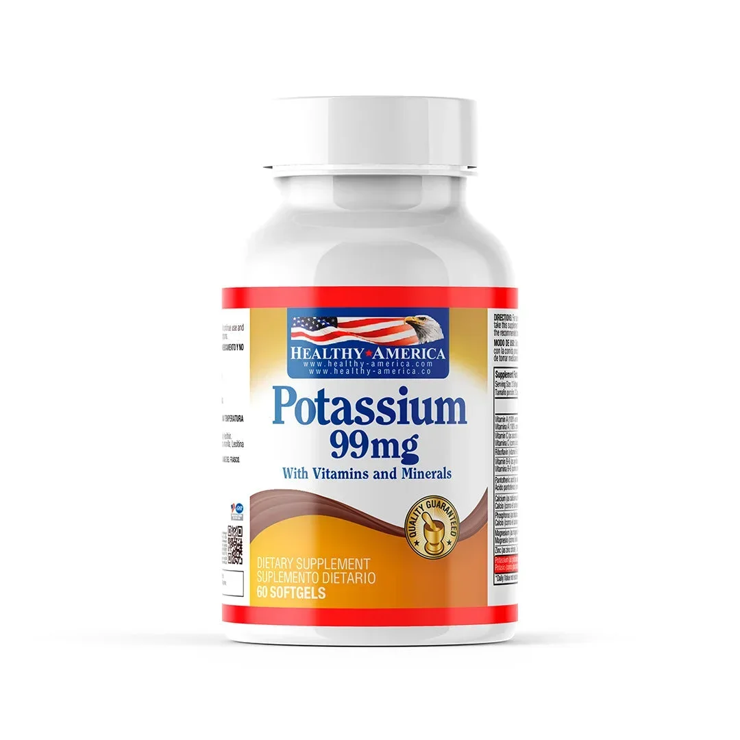 POTASIO 99MG CON VITAMINAS Y MINERALES - 60 CÁPSULAS BLANDAS POTASIO 99MG CON VITAMINAS Y MINERALES - 60 CÁPSULAS BLANDAS en Colombia - Vista frontal
