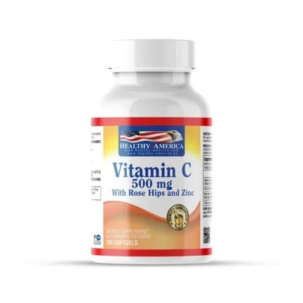 VITAMINA C 500MG CON ROSA MOSQUETA Y ZINC - 100 CÁPSULAS BLANDAS en Colombia - Vista frontal