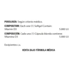 VITAMINA D3 5,000 IU - 100 CÁPSULAS BLANDAS en Colombia - Vista posterior