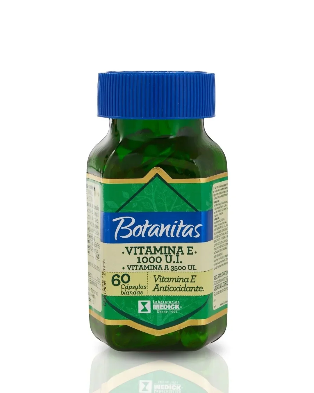 VITAMINA E 1000 U.I.+ VITAMINA A 3500 UI. X 60 CÁPSULAS BLANDAS VITAMINA E 1000 U.I.+ VITAMINA A 3500 UI. X 60 CÁPSULAS BLANDAS en Colombia - Vista frontal