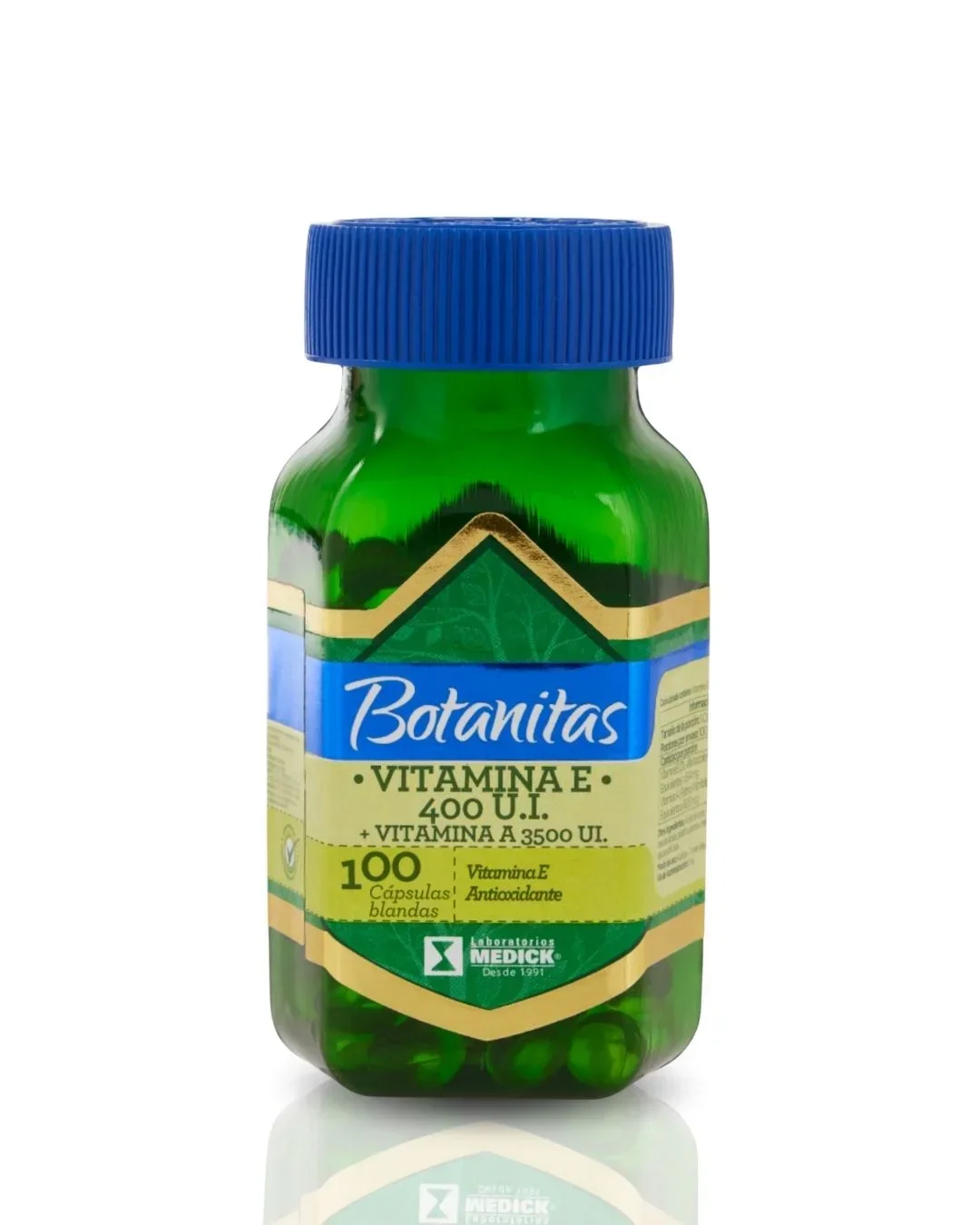 VITAMINA E 400 U.I. + VITAMINA A 3500 U. CÁPSULAS BLANDAS VITAMINA E 400 U.I. + VITAMINA A 3500 U. CÁPSULAS BLANDAS en Colombia - Vista frontal