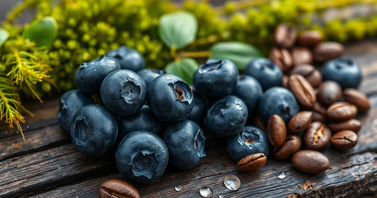 Fotografía profesional de Berry Coffee Café con Arándanos HGW para inmunidad & prevención en Tienda Natural Colombia