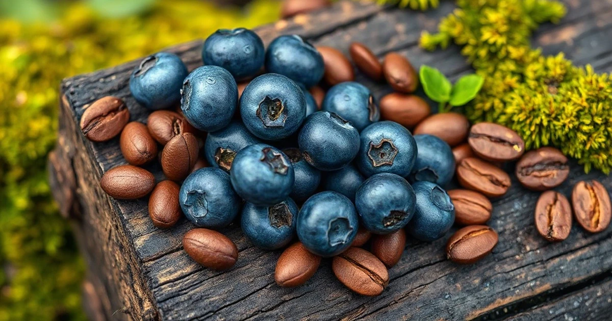 Fotografía profesional de Berry Coffee Café con Arándanos HGW para digestivo / absorción en Tienda Natural Colombia